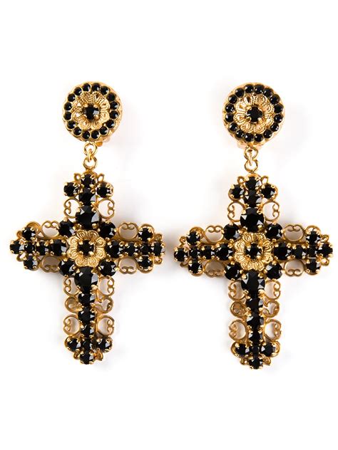 dolce gabbana cross earrings.